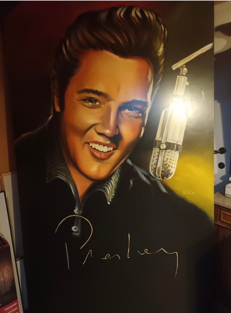 Schilderij loft Elvis presley, Ophalen