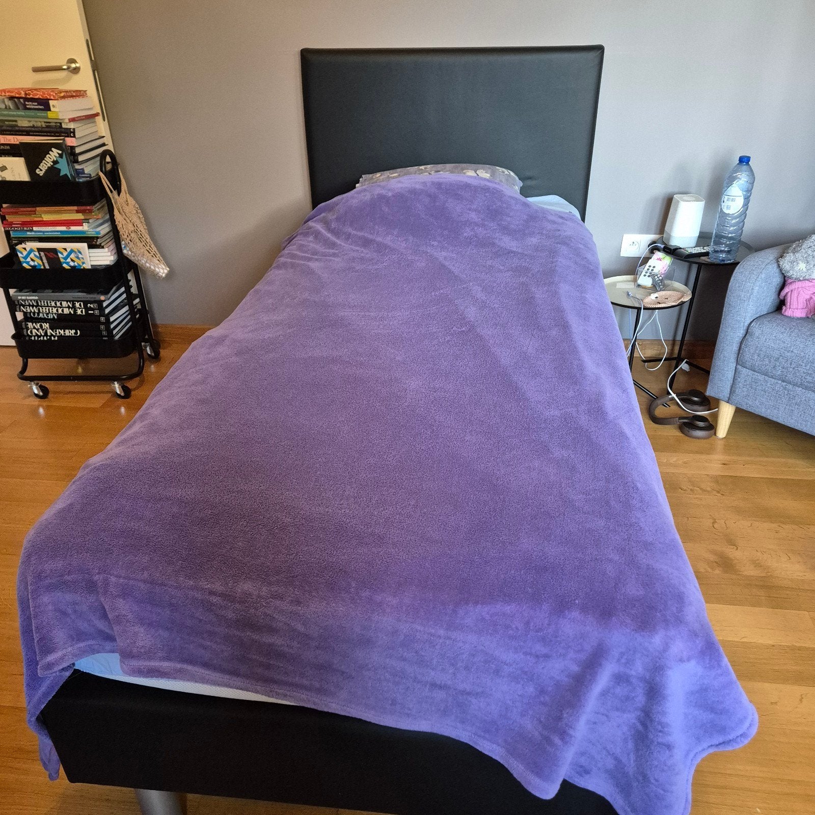 eenpersoonsbed boxspring, Huis en Inrichting, Ophalen, 90 cm, Eenpersoons, Zwart