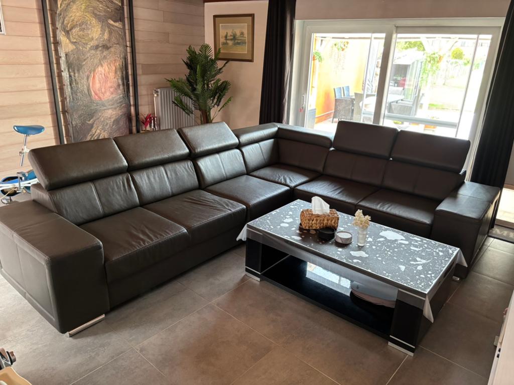 Mooie grote lederen zetel te koop, Enlèvement, Utilisé