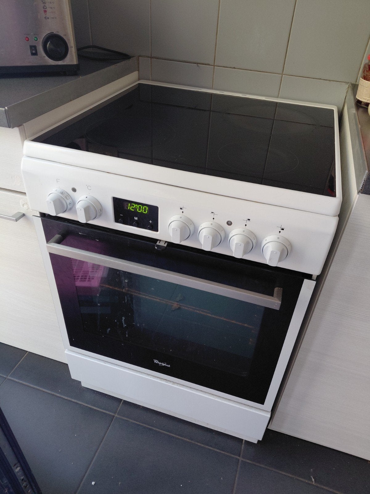 elektrisch vuur + oven, Elektronische apparatuur, Gebruikt, 4 kookzones, Vrijstaand, Elektrisch