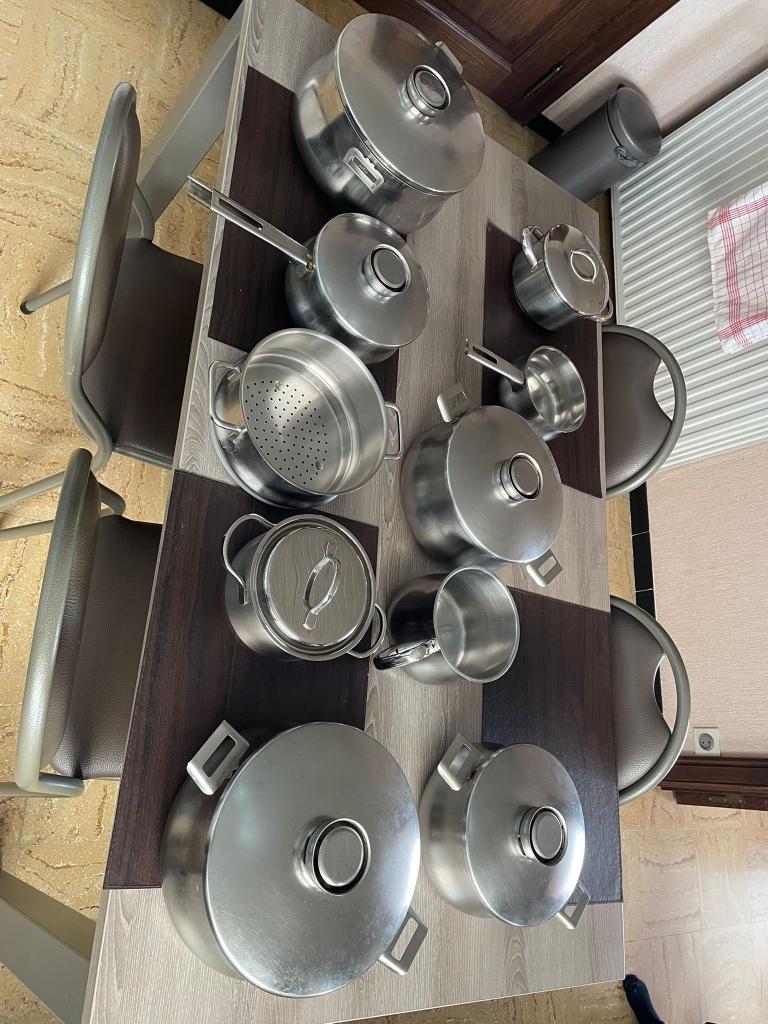 Set kookpotten Demeyere GERESERVEERD, Huis en Inrichting, Keuken | Potten en Pannen, Ophalen, Gebruikt