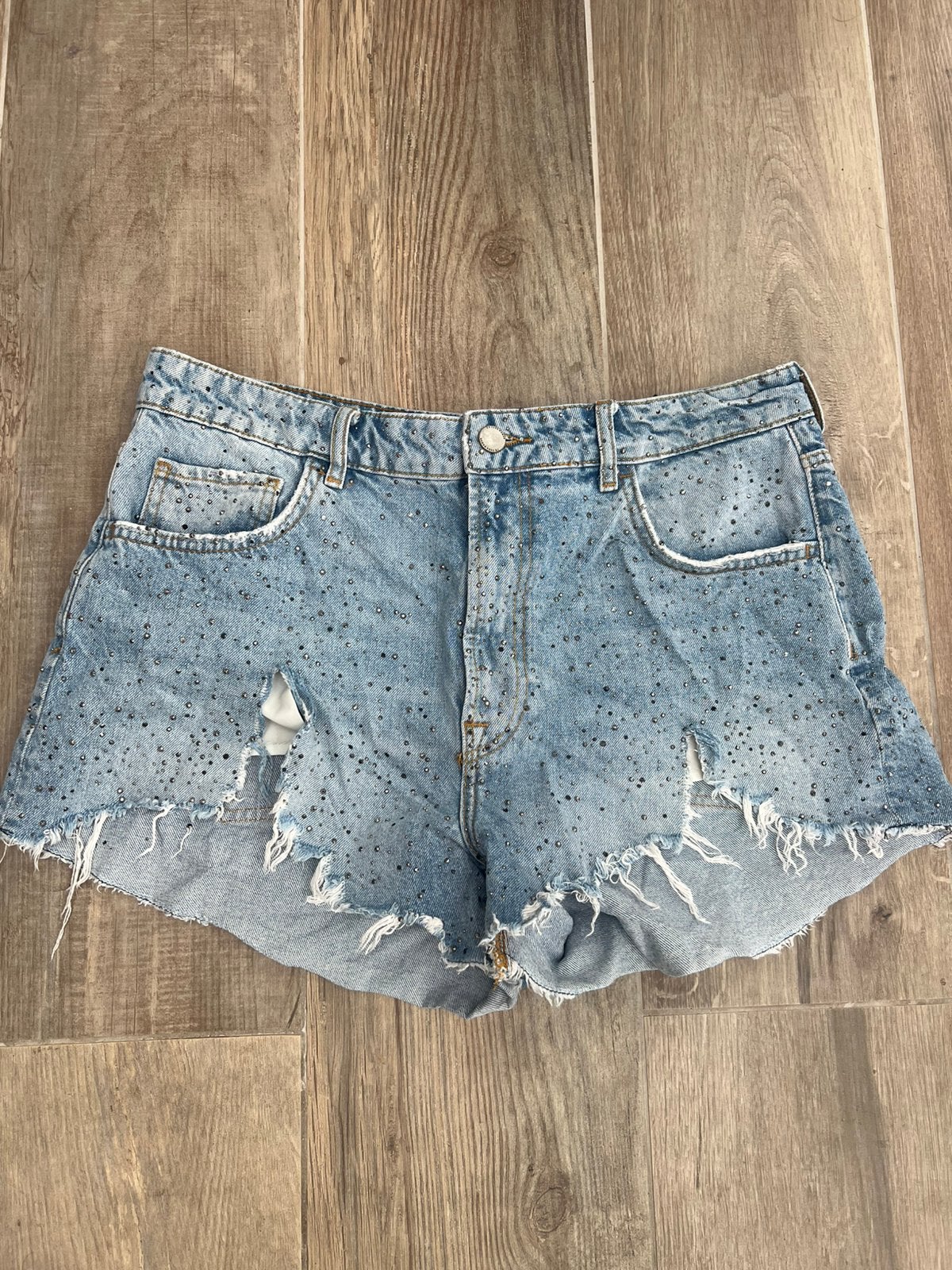 Prachtige short met glitters Zara maat 42, Ophalen of Verzenden, Zo goed als nieuw, Maat 42/44 (L)