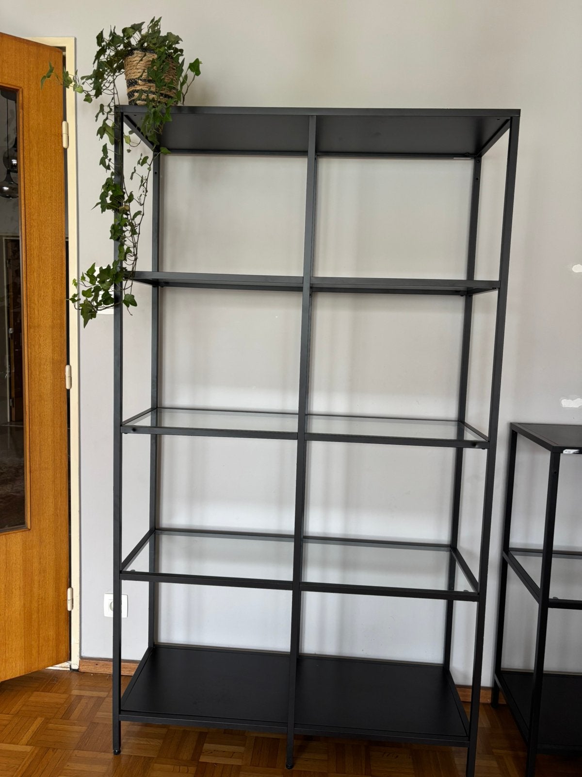 IKEA stellingkast zwart/glas 100  175 cm, Huis en Inrichting, Ophalen, Zo goed als nieuw