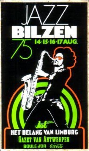 (m94) Jazz Bilzen 14, 15, 16, 17 aug 1975, sticker, Verzenden