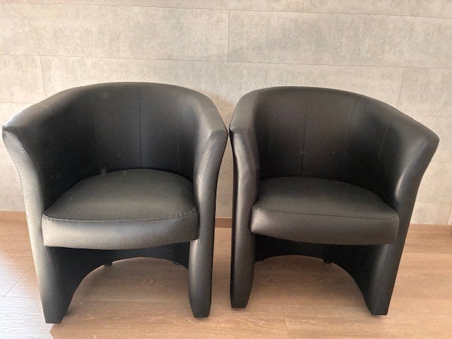 1 paar Premium Fauteuils, Ophalen, Gebruikt, 50 tot 75 cm, Leer