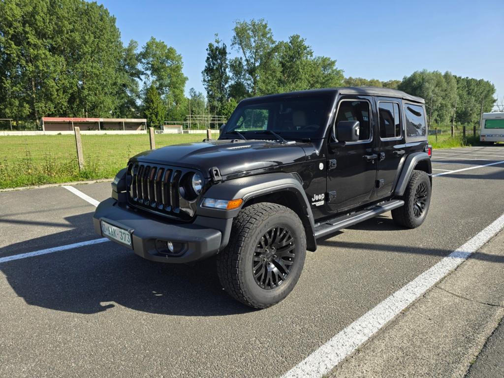 Jeep wrangler UNLIMITED sport 4x4 lichtevracht btw reeds gvv, Auto's, Jeep, Automaat, Stof, 4 cilinders, Zwart