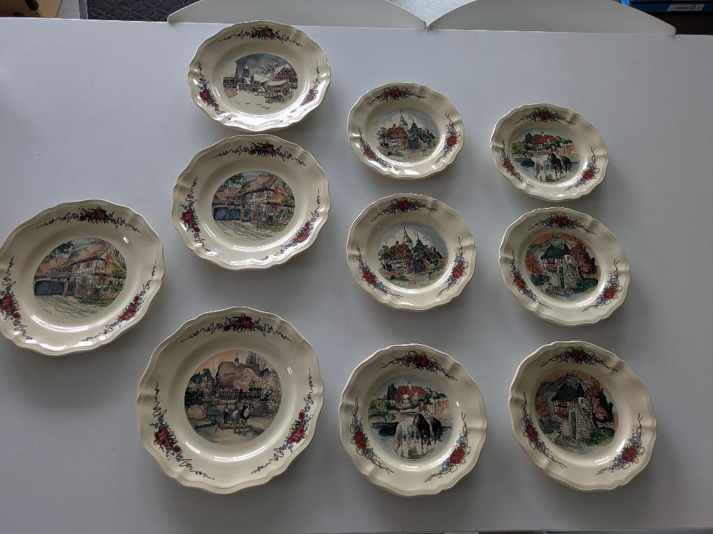 Borden sarreguemines, Antiek en Kunst, Ophalen