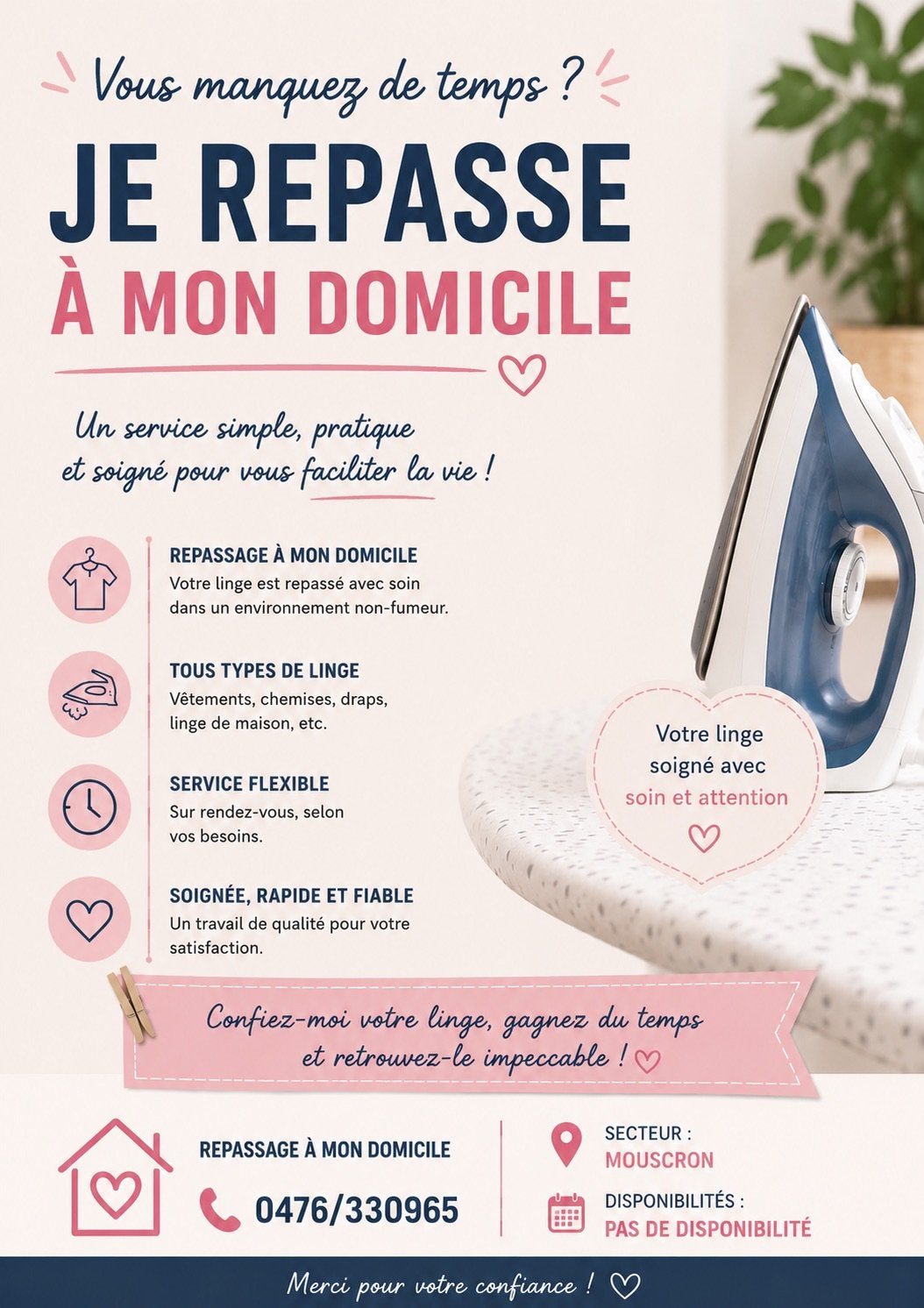Service de repassage, Services & Professionnels, Service de repassage