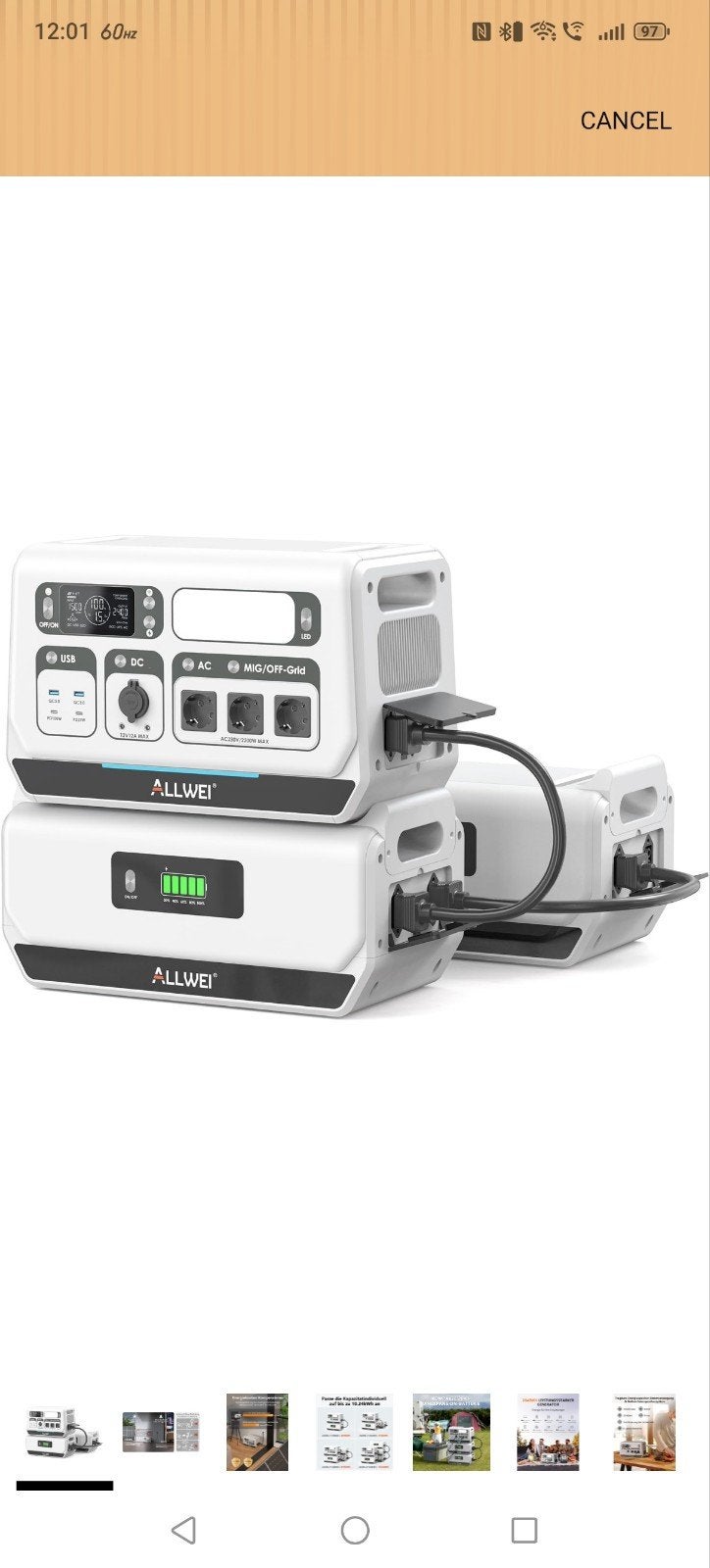 Batterie solaire Allwei PPS2400 + 2 extensions B200, Enlèvement, Utilisé, Autres types, 200 watts-crêtes ou plus