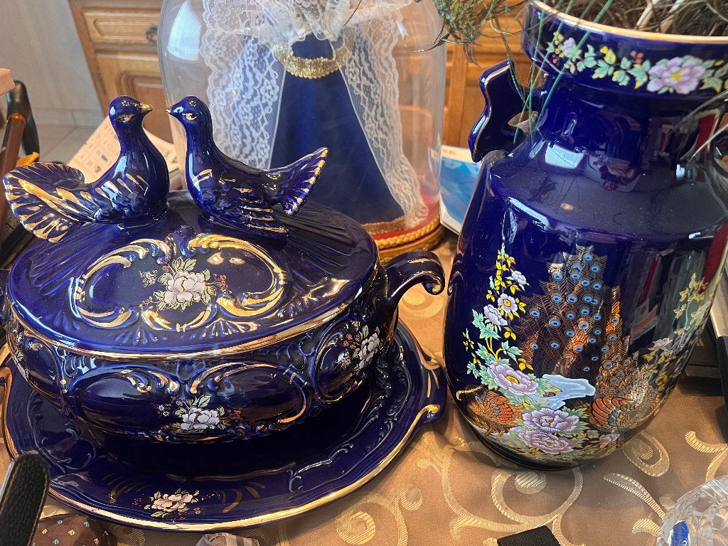 Tafeldecoratie en vaas, Maison & Meubles, Enlèvement, Comme neuf, Bleu