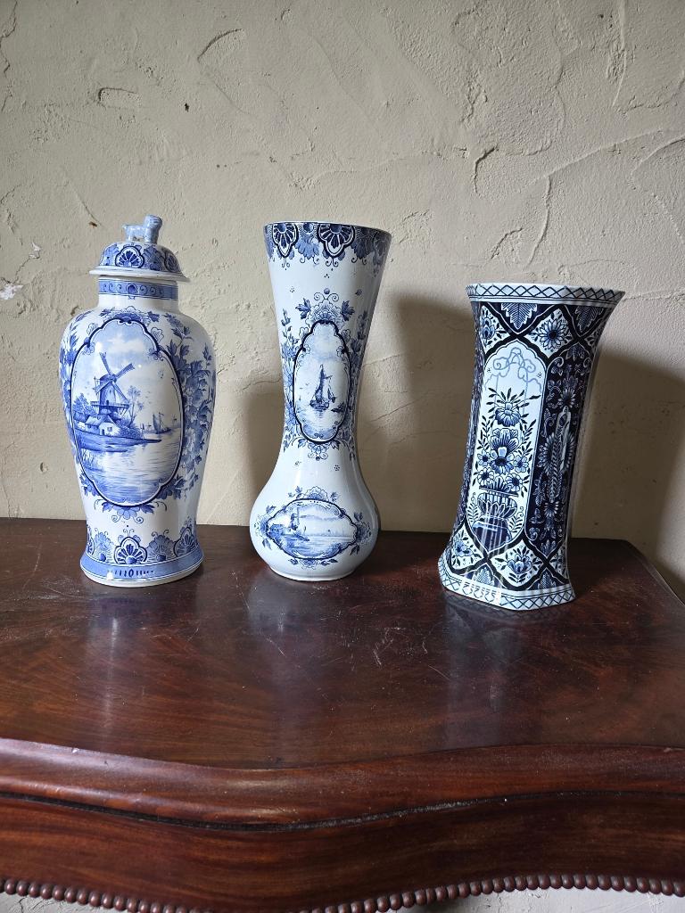 3 Delftse vazen, Antiek en Kunst, Ophalen of Verzenden