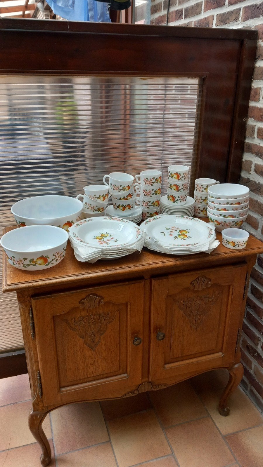 Ensemble de vaisselle vintage Arcopal Normandie, Enlèvement, Comme neuf, Vintage