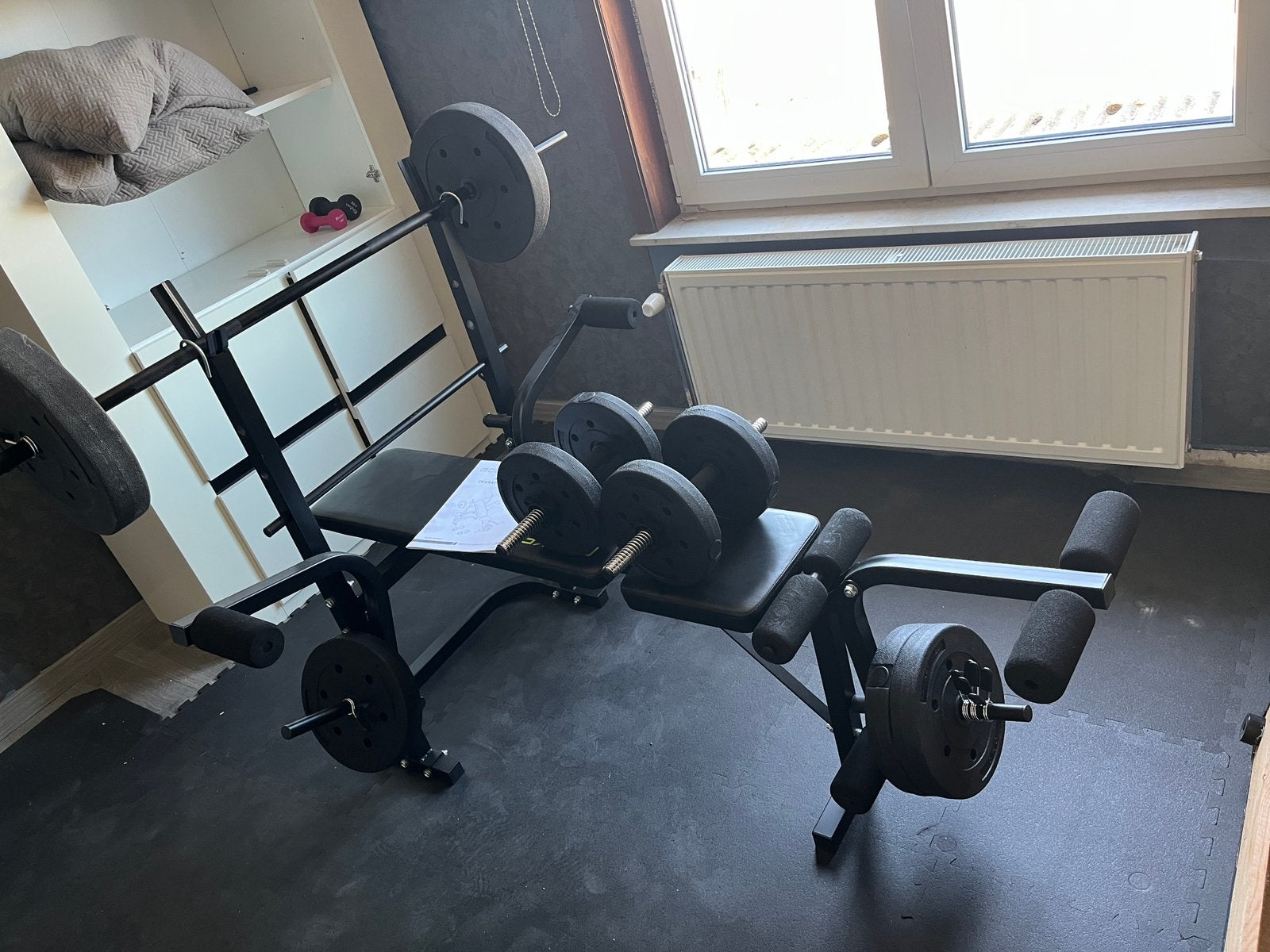Gewichten bank, Sport en Fitness, Ophalen, Krachtstation, Zo goed als nieuw, Metaal