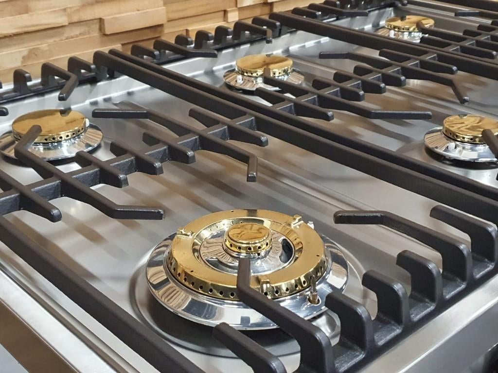 🔥Luxe Boretti Fornuis 90cm rvs + rvs  1 grote oven 6 pits, Gaz, Classe énergétique A ou plus économe, Comme neuf, Enlèvement