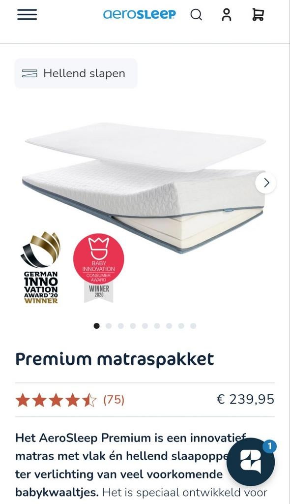 Matelas Aerosleep premium 60x120, Enlèvement, Matelas
