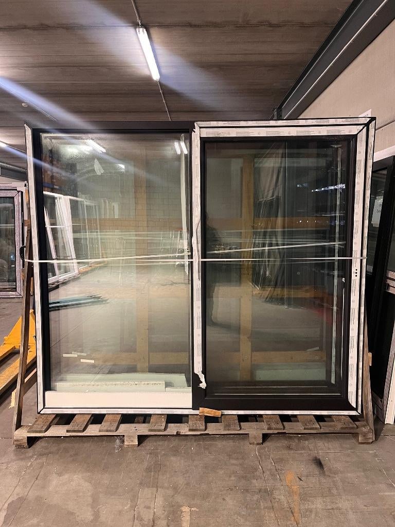 Schuifraam  2380 x 2100 zwart, Doe-het-zelf en Bouw, Ophalen, Gevelraam of Ruit, Nieuw, 160 cm of meer