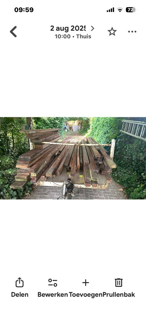 Hardhout zeer duurzaam, Tuin en Terras, Ophalen, Hardhout