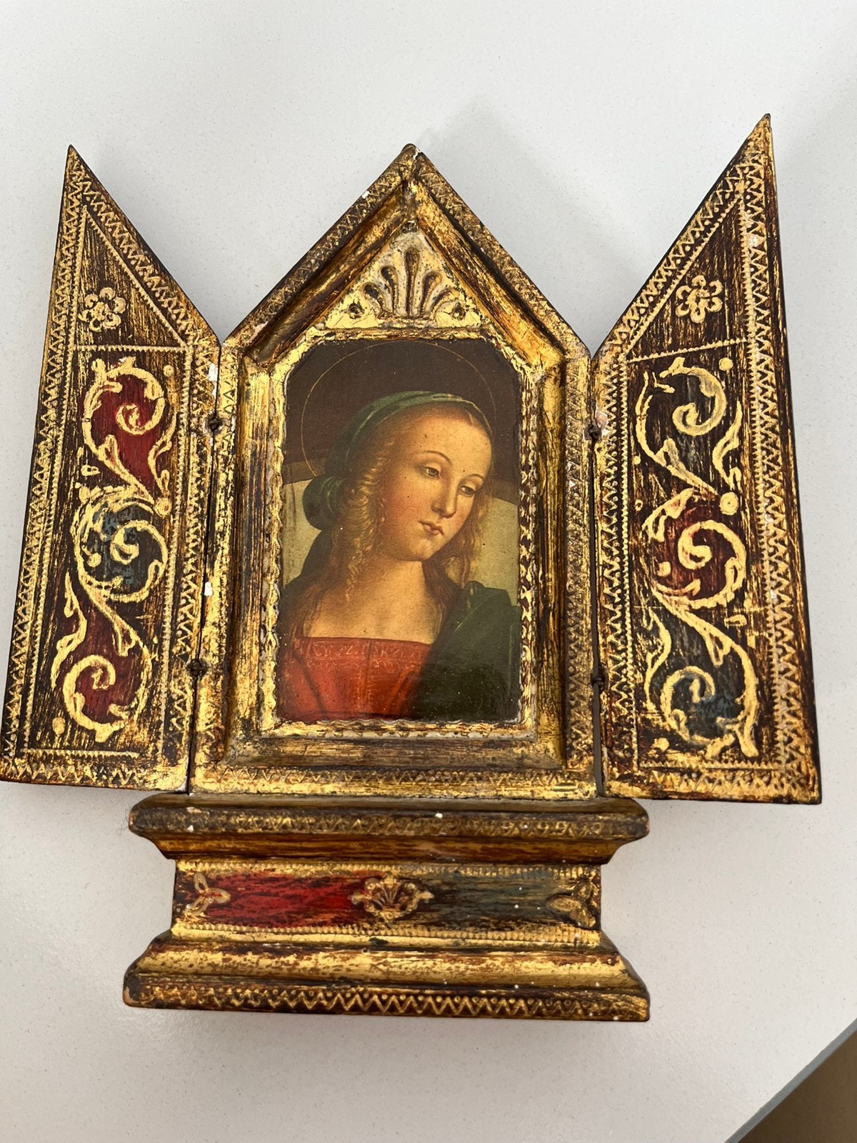 Florentijns houten drieluik, Antiek en Kunst, Ophalen