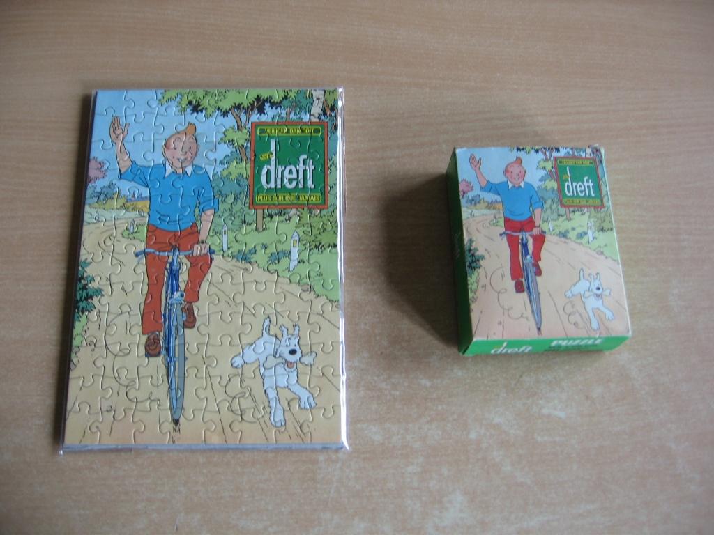 Kuifje puzzel DREFT : Kuifje op fiets - puzzel uit 1975., Gelezen, Eén stripboek, Ophalen of Verzenden, Herge