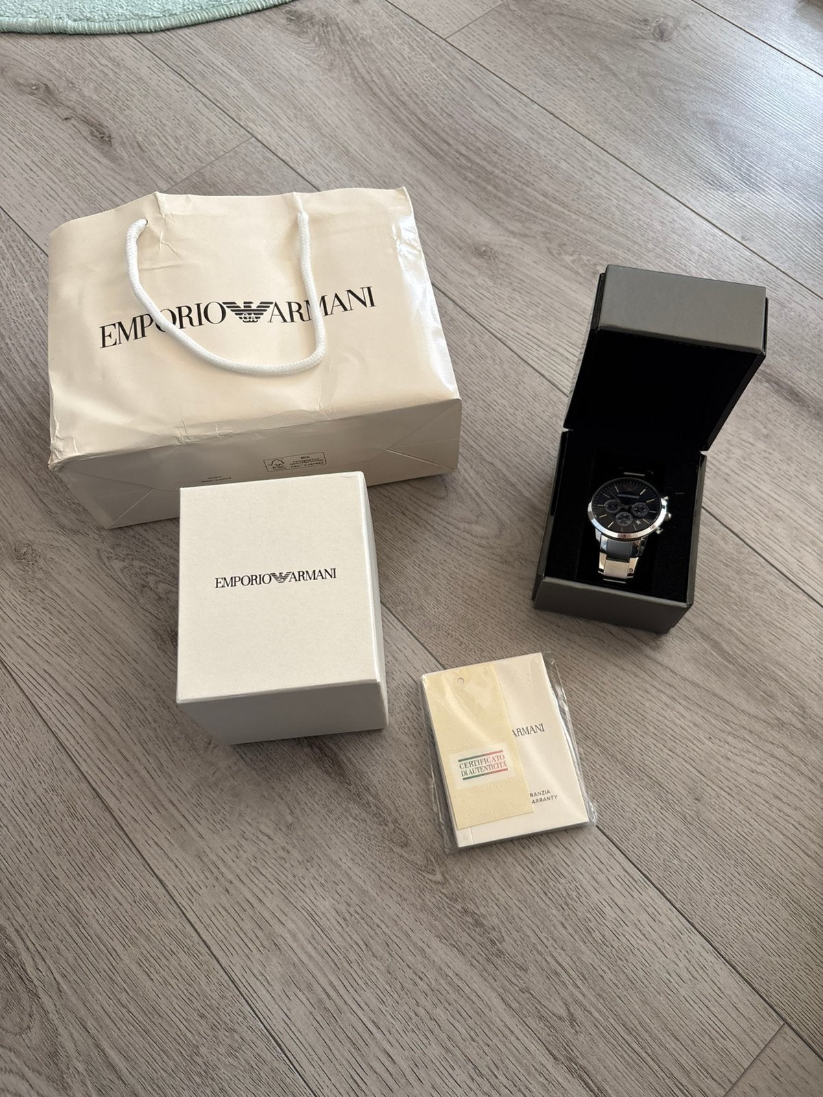 Armani horloge, Handtassen en Accessoires, Overige merken, Staal, Staal, Polshorloge