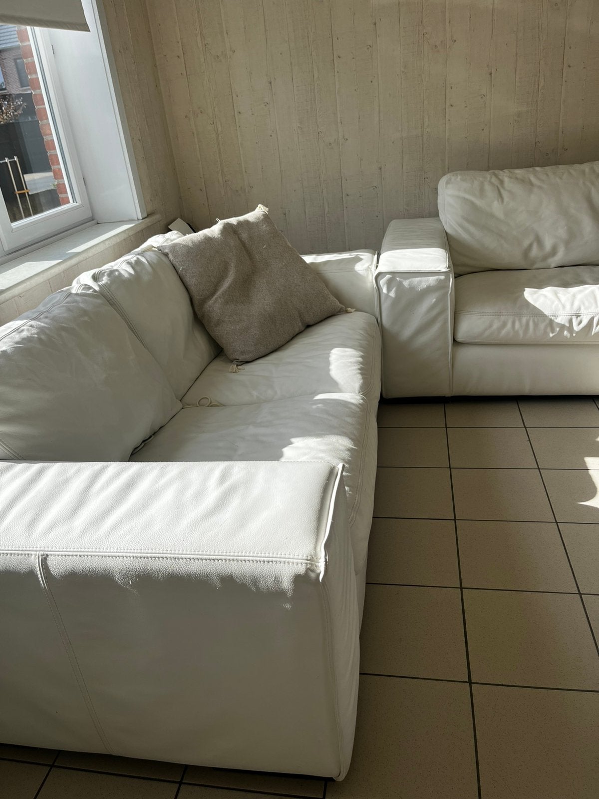 Sièges en cuir blanc, Maison & Meubles, Enlèvement, Comme neuf