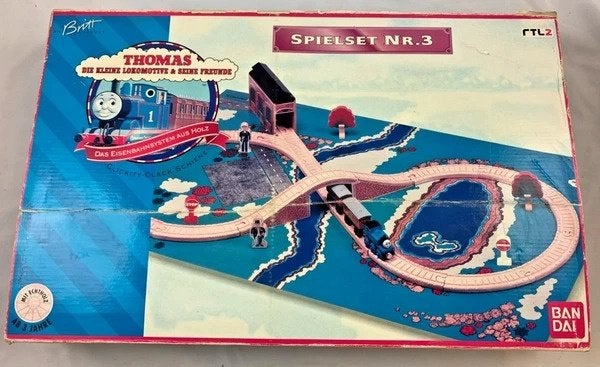 Bandai Thomas Trein hout spoor speelset Nr. 3 Vintage, Kinderen en Baby's, Verzenden, Zo goed als nieuw