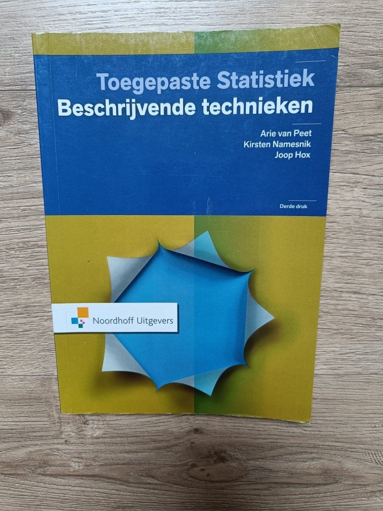 Toegepaste Statistiek: Beschrijvende technieken, Boeken, Ophalen of Verzenden, Gamma, Zo goed als nieuw, Noordhoff Uitgevers