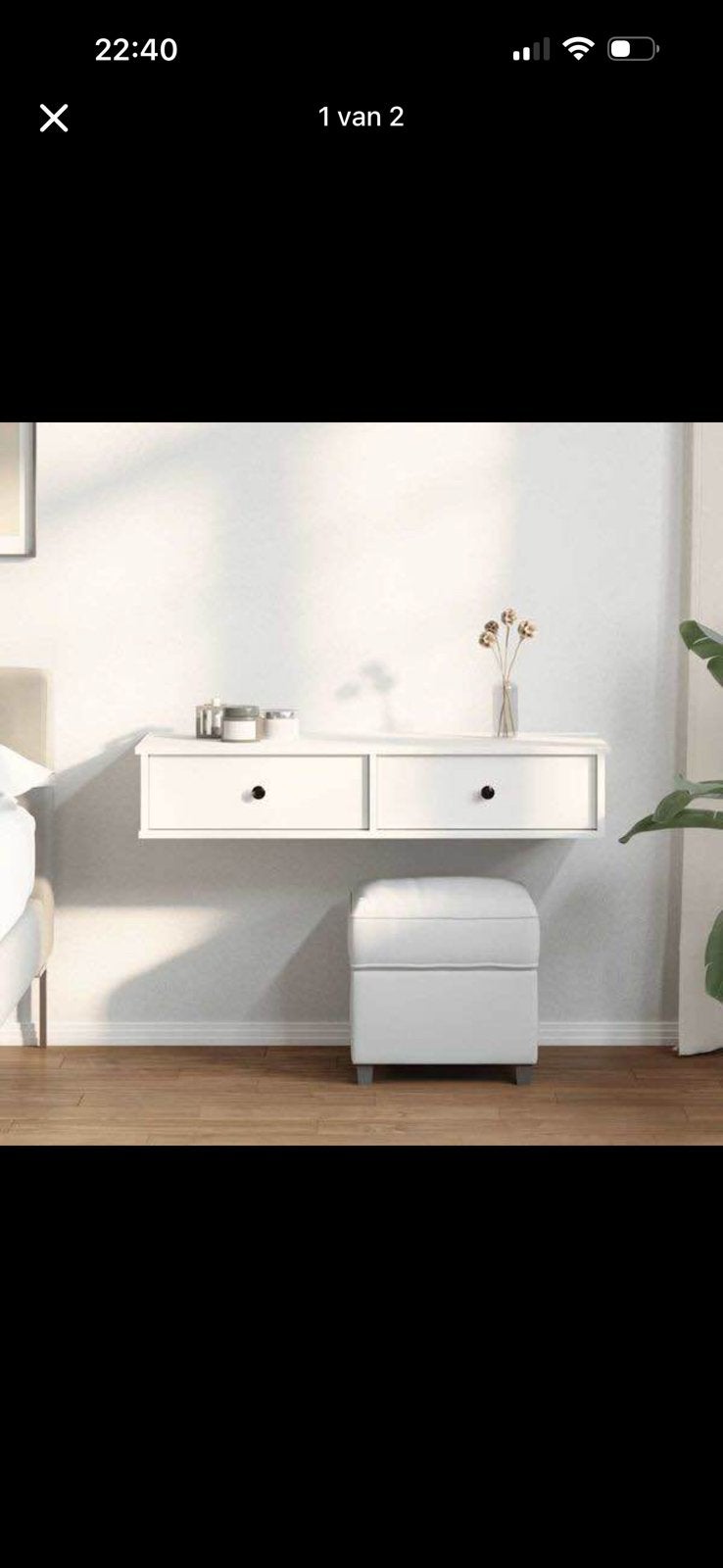 Zwevend kast/makeup lade, Ophalen