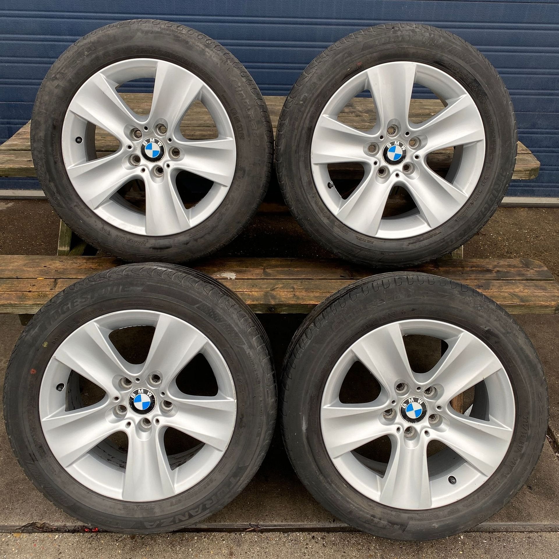 Bmw 5 Serie F10 F11 Velgen set 225-55-17 5x120 - Set 10.03, Auto-onderdelen, Gebruikt, -, -, Banden en Velgen