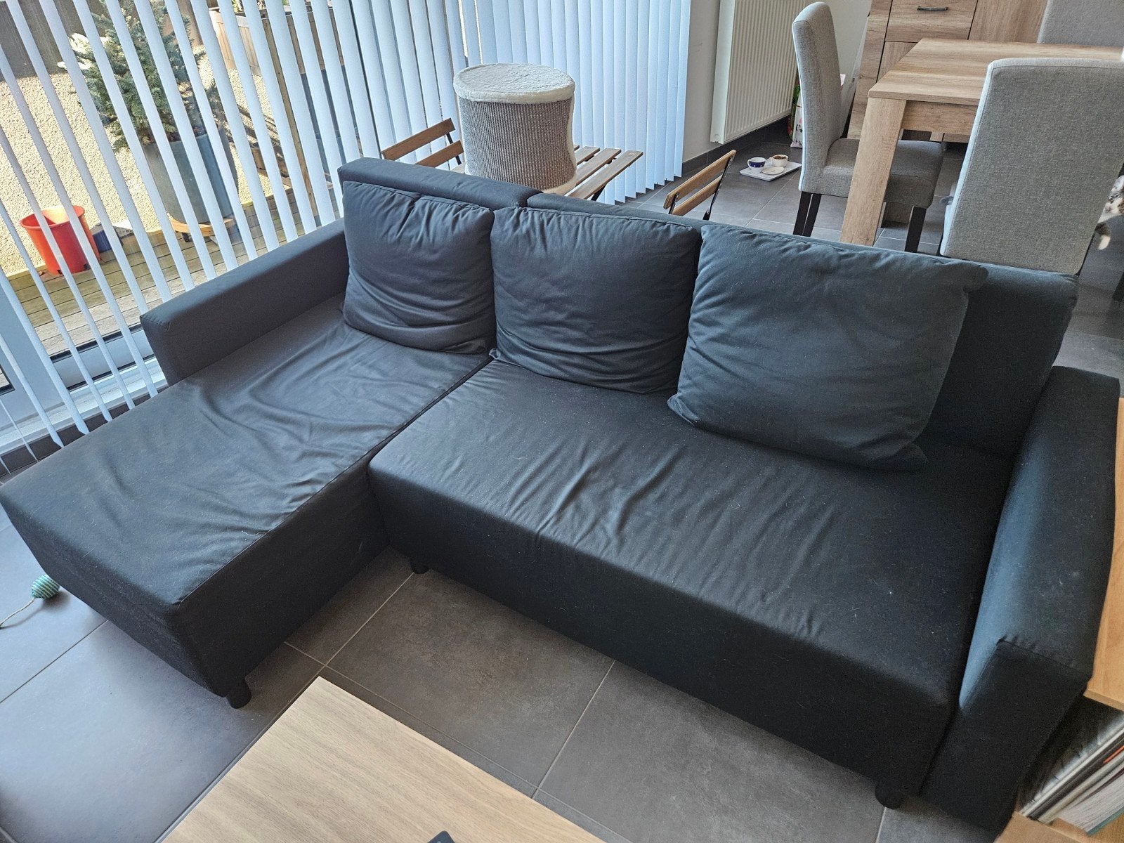 Divan lit ikea noir, 140 cm, Enlèvement, Utilisé, Deux personnes