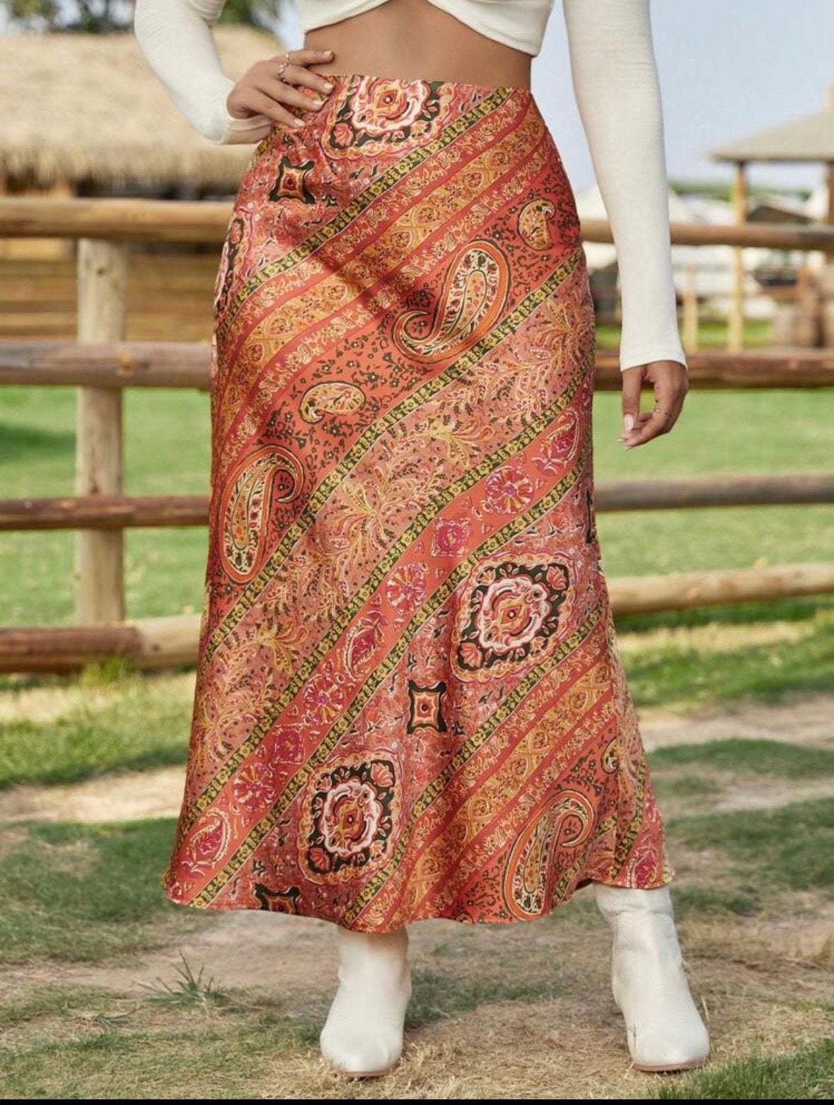 Zomer rok, Ophalen, Maat 46/48 (XL) of groter, Gedragen, Oranje