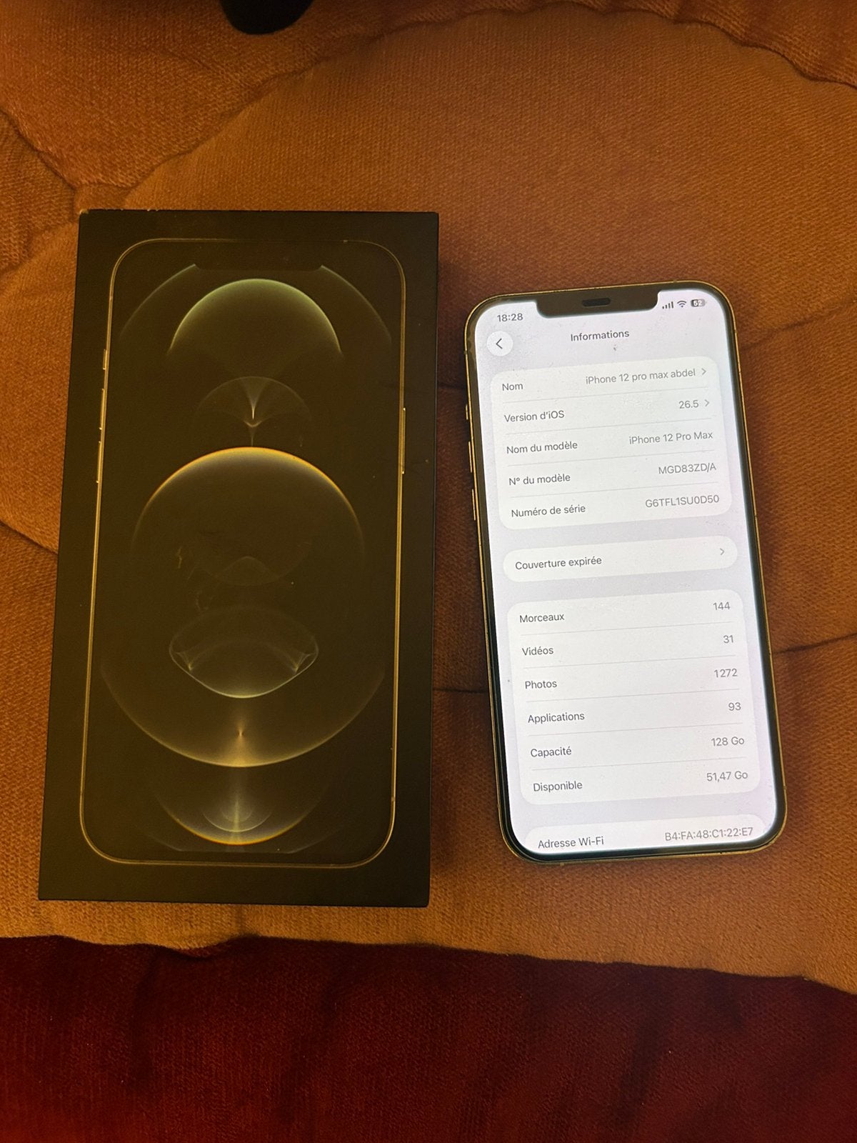 Iphone 12 pro max 128gb, 80 %, 128 GB, Enlèvement, Sans abonnement