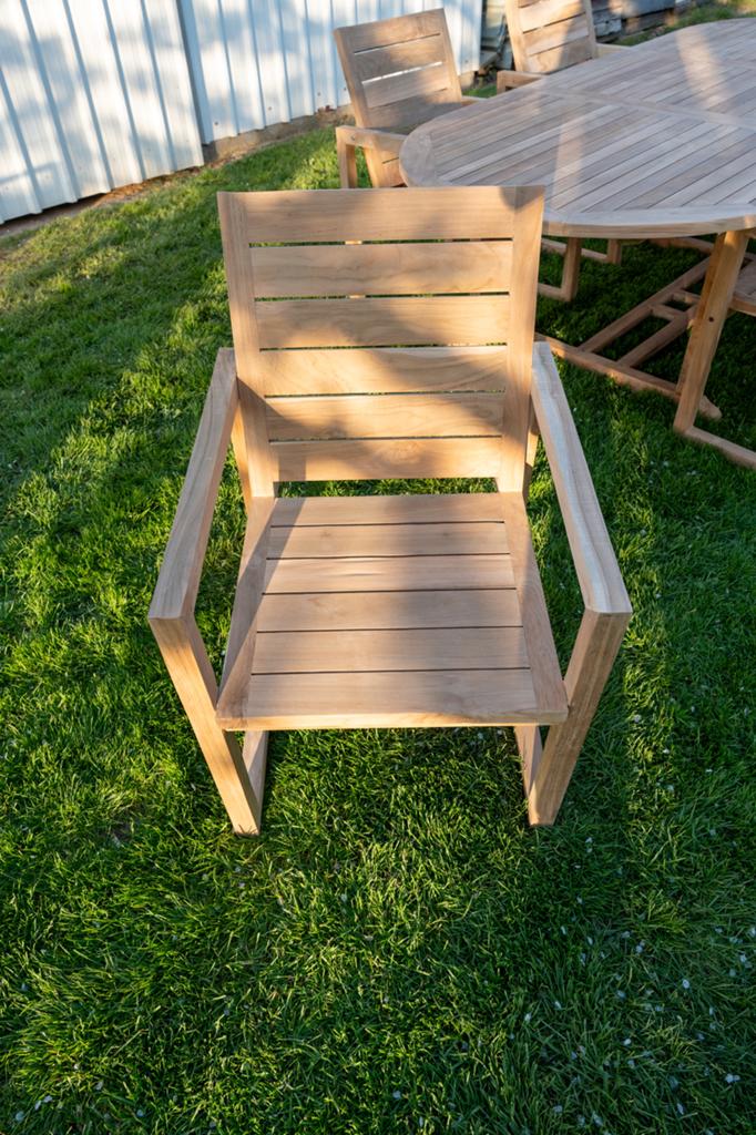 Chaises de jardin en teck massif, Enlèvement, Comme neuf