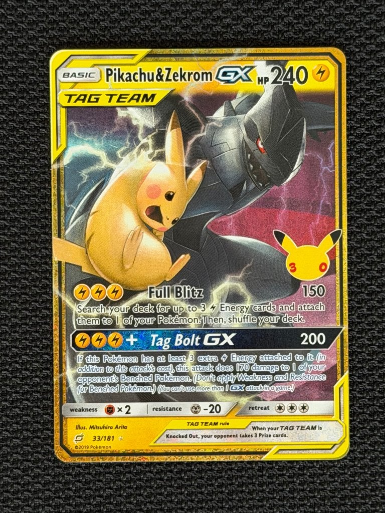Pikachu & Zekrom GX 33/181 30th, Ophalen, Nieuw, Losse kaart, Foil
