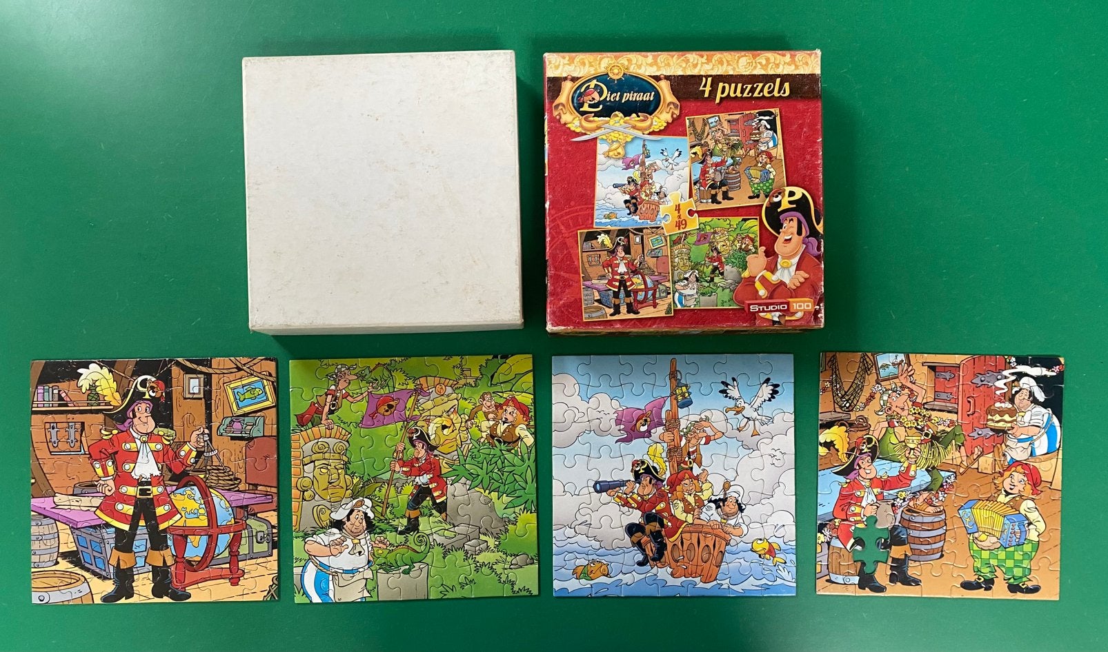 4 puzzels 49 stukken Piet Piraat van Studio 100, Ophalen of Verzenden, Gebruikt
