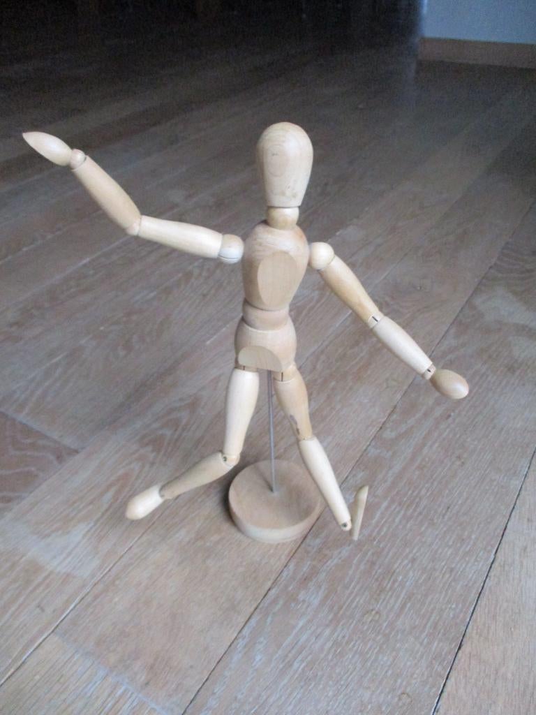 houten draai pop mannetje tekenpop verstelbaar ledenpop, Hobby & Loisirs créatifs, Dessin, Utilisé, Enlèvement ou Envoi