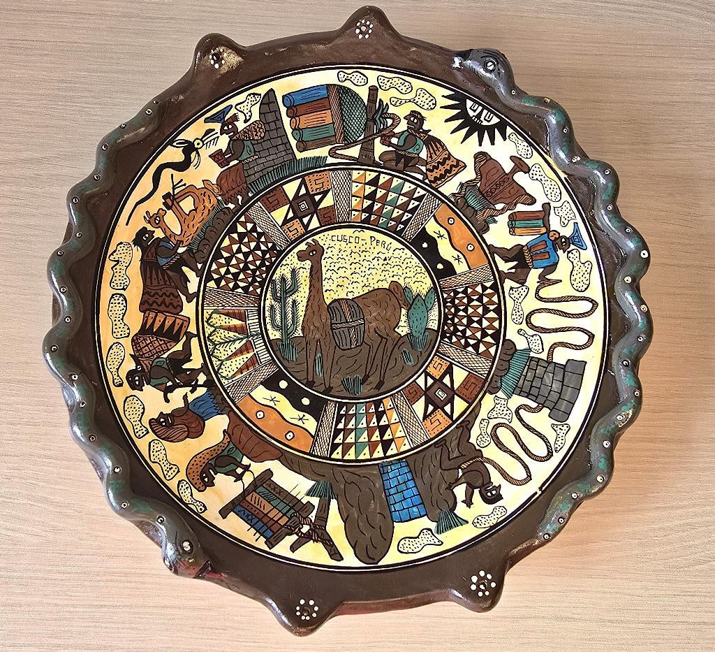 Decoratief bord uit Peru, Antiek en Kunst, Ophalen of Verzenden