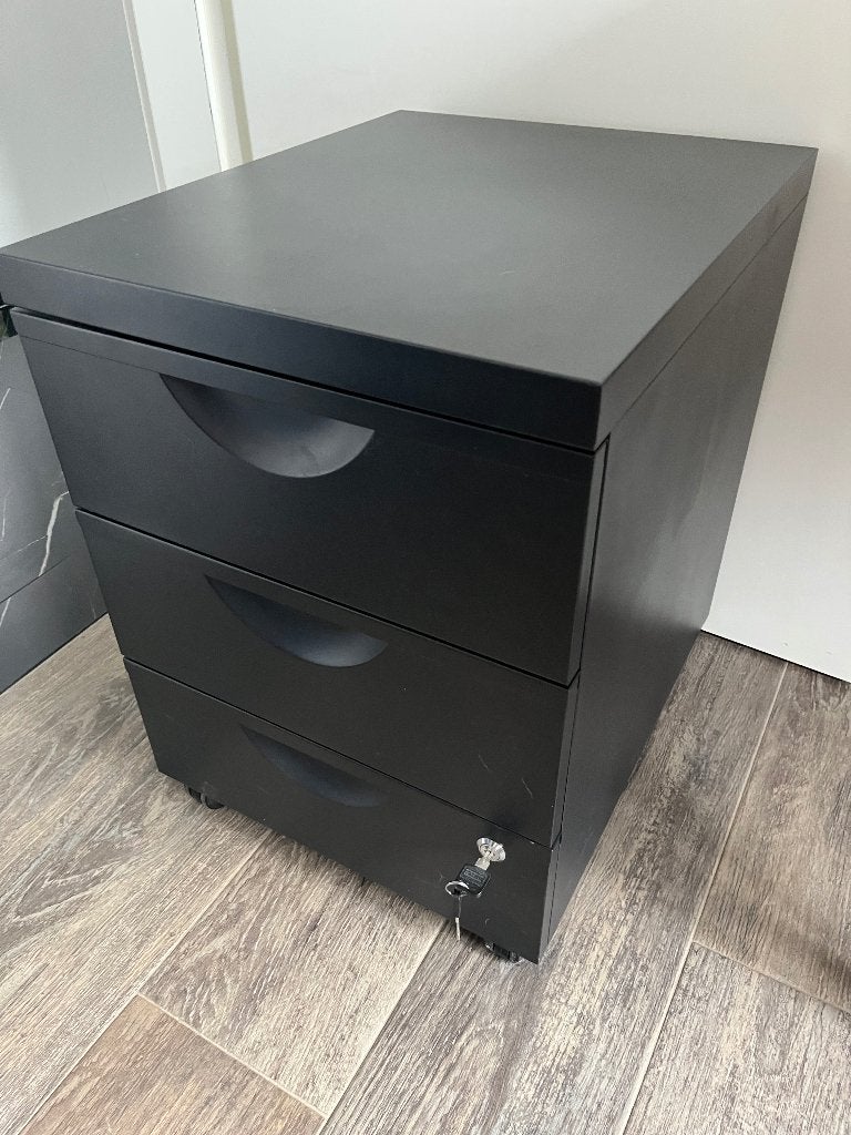 Caisson 3 tiroirs sur roulettes IKEA, Maison & Meubles, Bureaux, Métal, Comme neuf, IKEA, Avec tiroirs