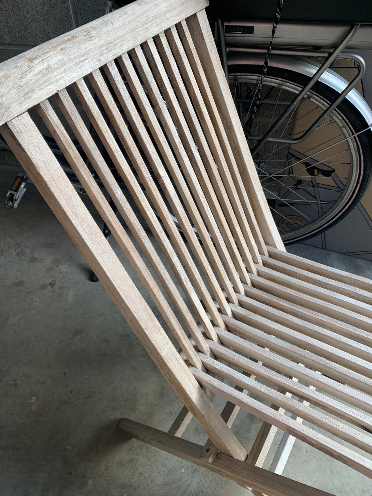 2 plooibare grenen tuinstoelen, Ophalen, Gebruikt