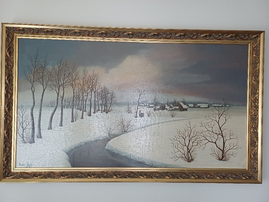schilderij, Ophalen, Acrylverf, Doek, Gesigneerd