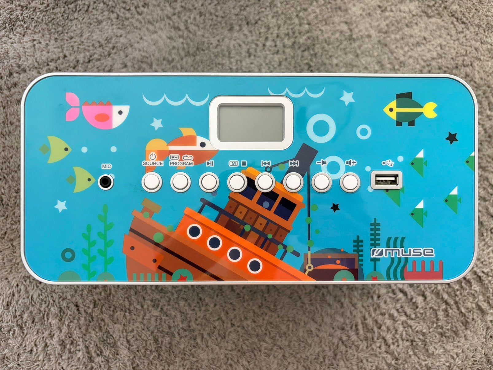 Muse kinder CD/MP3-radio met microfoon – goede staat, Ophalen, Radio