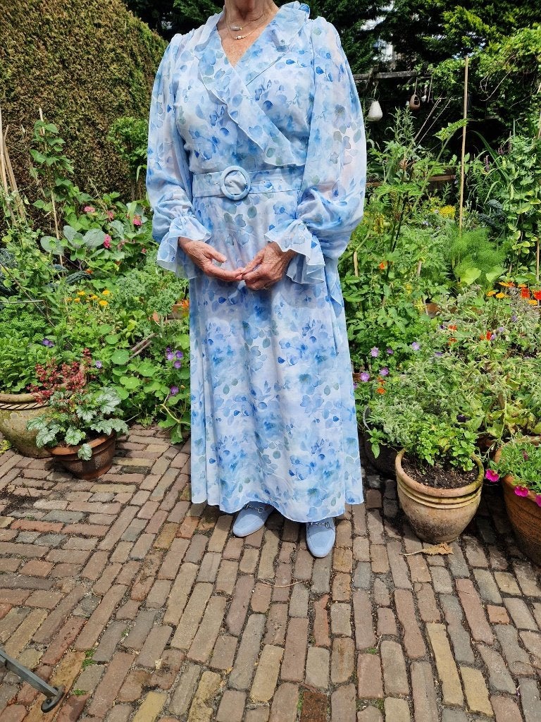 jurk, Galajurk, Blauw, Zo goed als nieuw, Ophalen