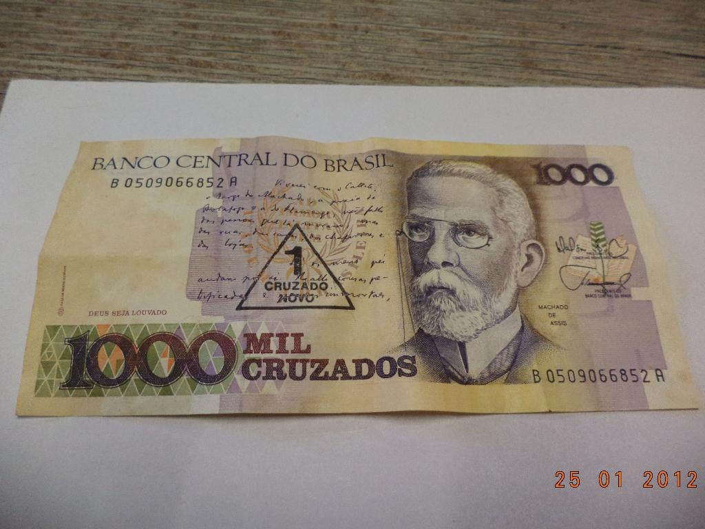 av 1 billet du Bresil 1000 cruzados pv 3 euros, Timbres & Monnaies, Billets de banque | Amérique, Enlèvement ou Envoi, Billets en vrac