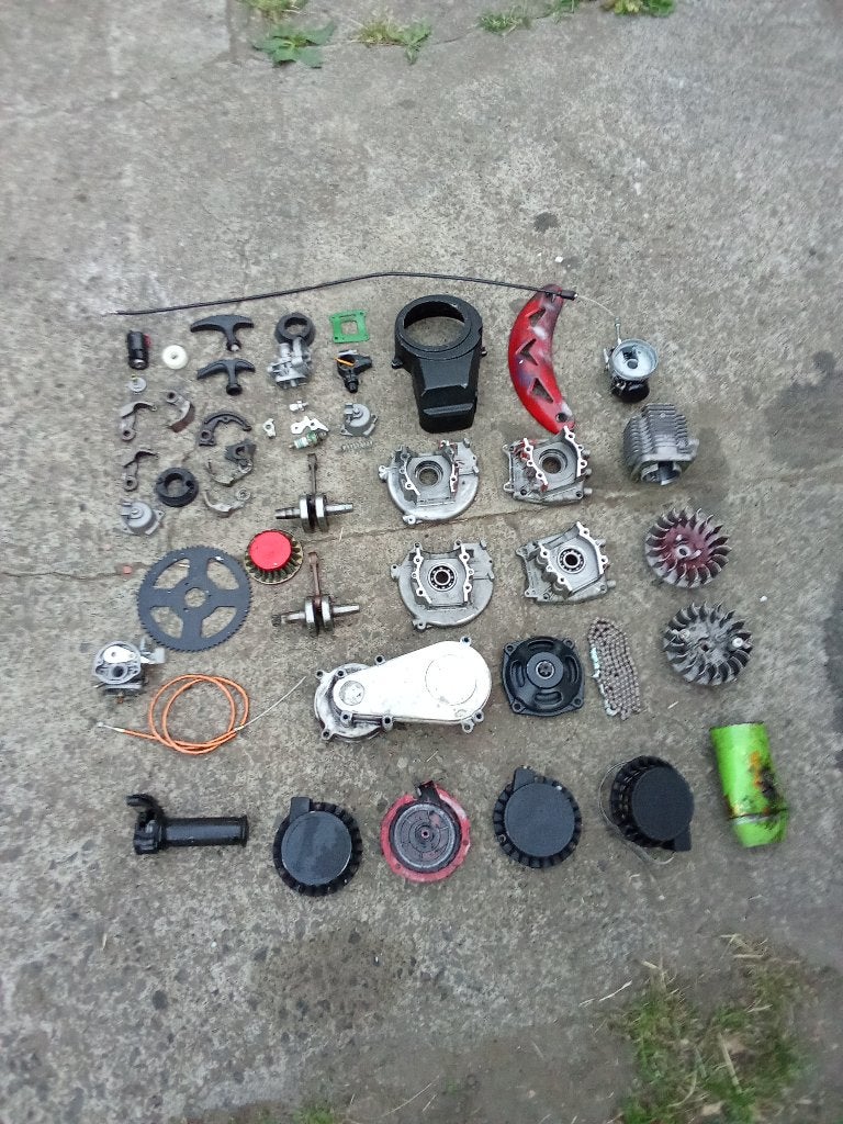 lot 49cc 2takt pitbike onderdelen, Ophalen, Gebruikt, 49 cc, Pitbike