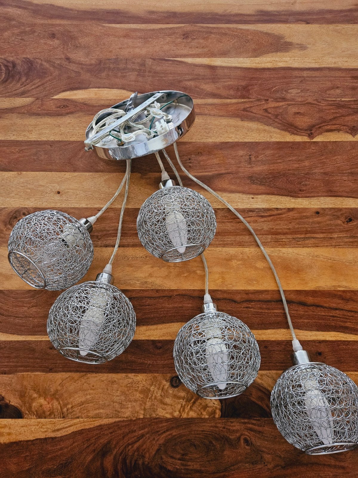 5-lichts hanglamp, Ophalen