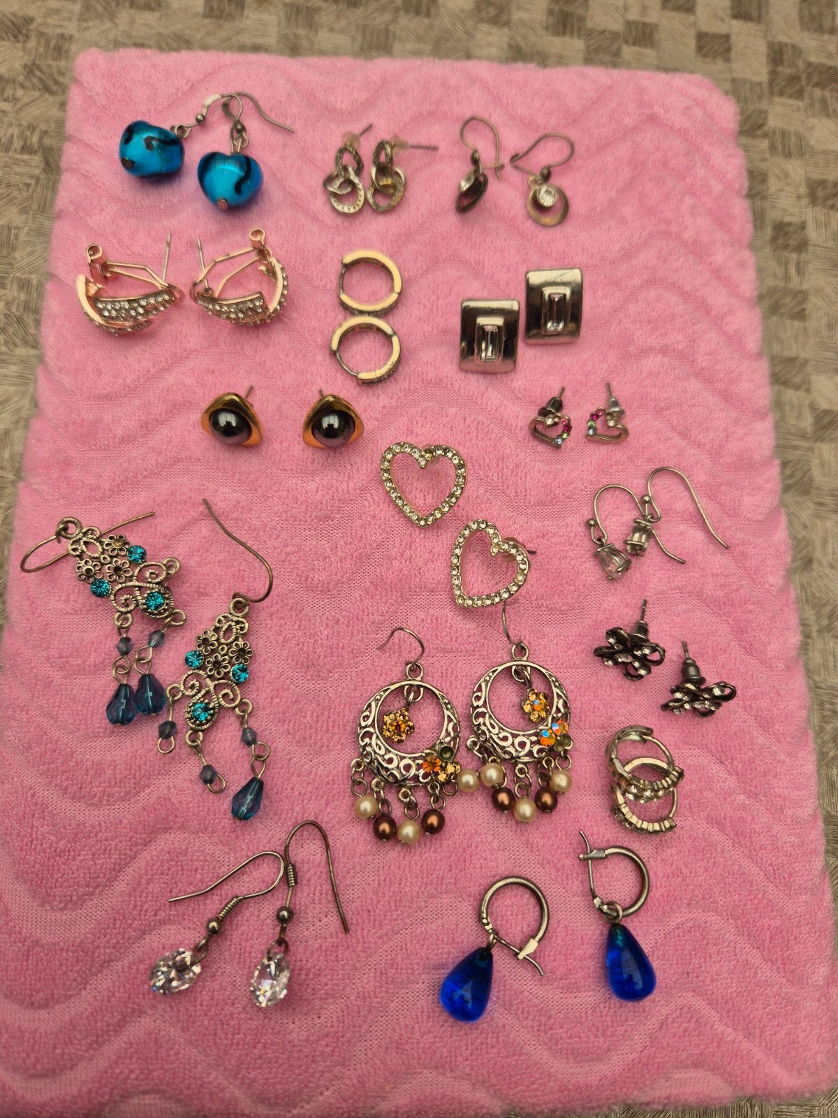 Lot van 16 paar vintage prachtige oorbellen, Handtassen en Accessoires, Ophalen of Verzenden, Oorbellen