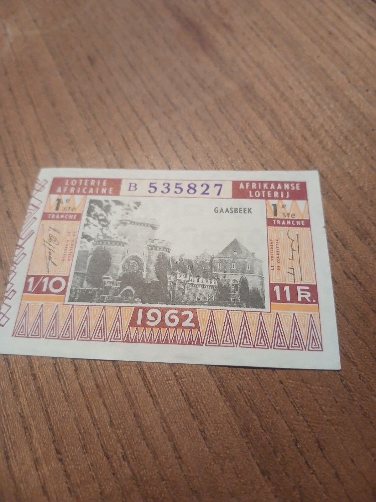 Belgische Afrikaanse loterij, Postzegels en Munten, Bankbiljetten | België, Ophalen of Verzenden