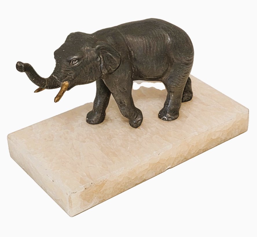 Éléphant en bronze sur socle en marbre., Enlèvement ou Envoi, Bronze