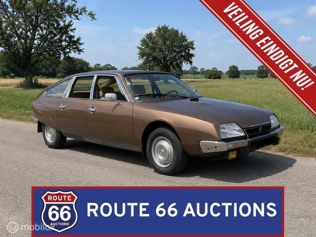 Citroën CX 2400 | 1976 | Route 66 Auctions, Auto's, Oldtimers, Citroën, Zwart, Bedrijf, Handgeschakeld
