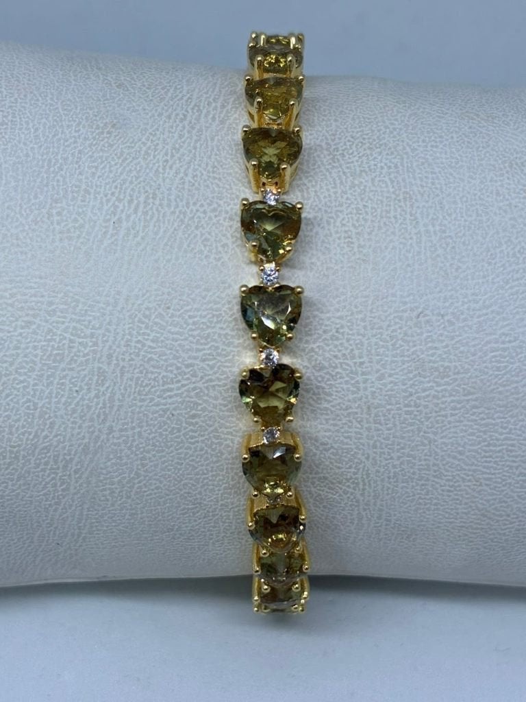 Verguld Zilver 925 Armband met Labmade Zultaniet, Ophalen of Verzenden, Nieuw, Zilver, Zilver